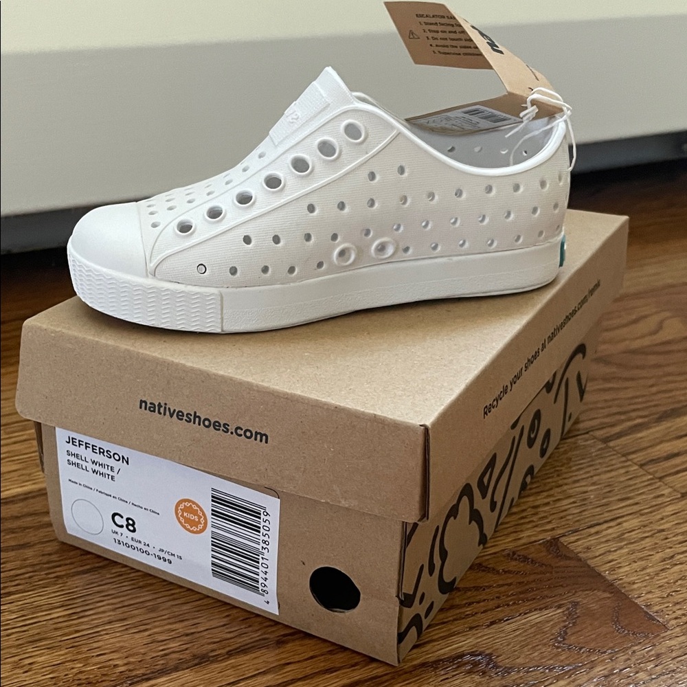 Native Shoes Kids Jefferson White Sneakers